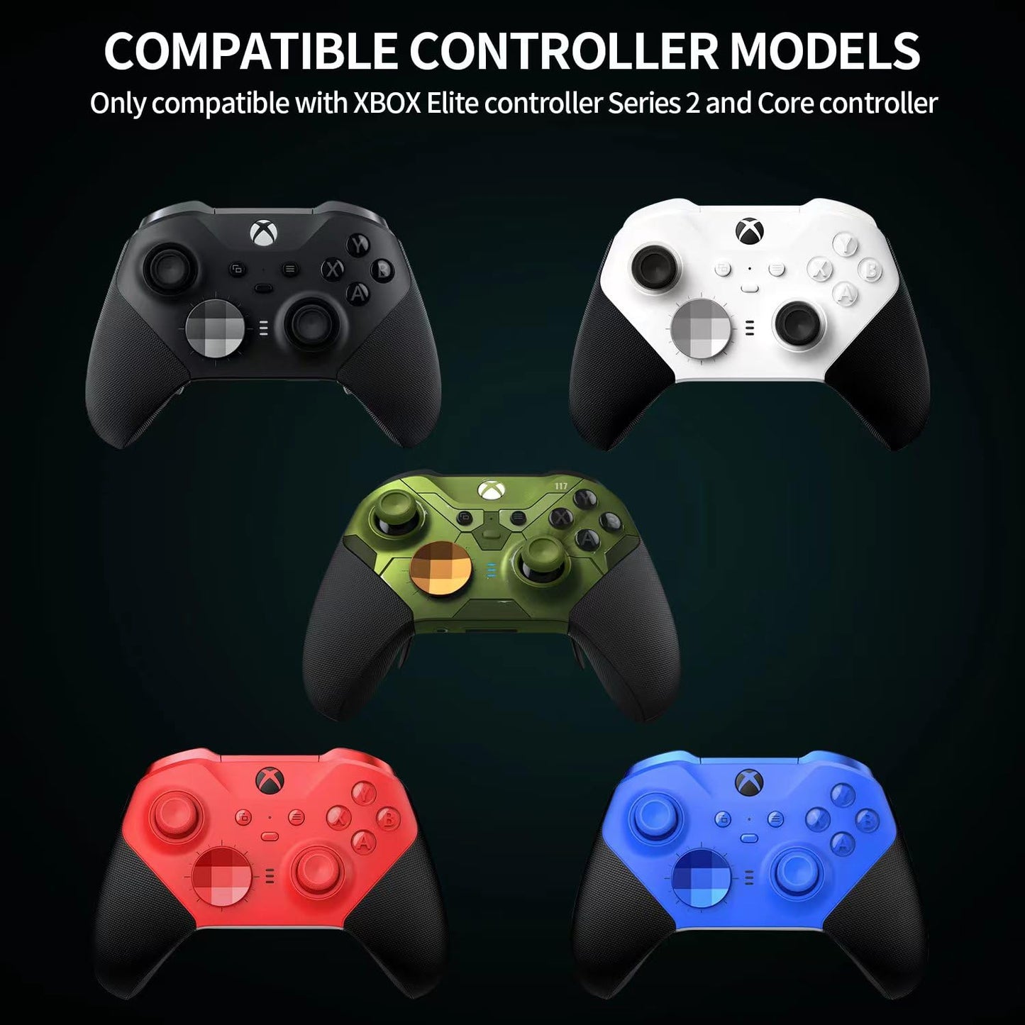 Complete Component Pack for Xbox Elite Controller Series 2 - Accessories Replacement Parts Repair Kit with Storage Case, Charging Dock and Charger Cable, 4 Thumbsticks, 4 Paddles, 1 D-Pad