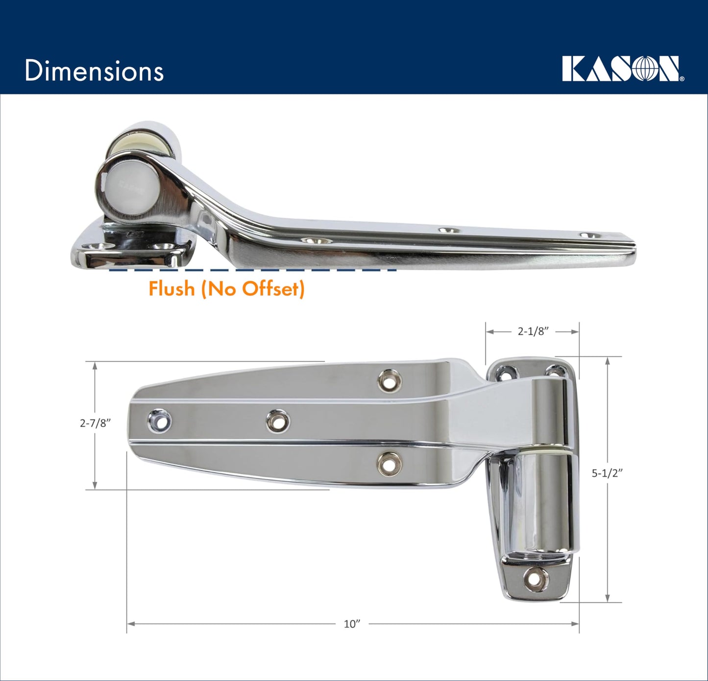 Kason 1245 Reversible Cam-Rise Hinge, 1 to 3/4 Inch Offset, 11245000076