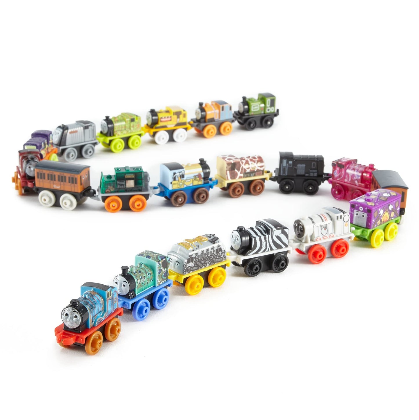 Thomas & Friends Toy Trains MINIS 20 Pack of Miniature Push-Along Engines & Railway Vehicles for Pretend Play Preschool Kids Ages 3+ Years