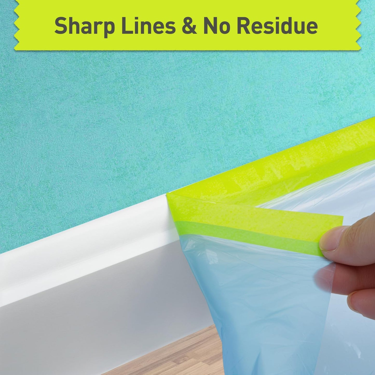 Tangibay Pre-Taped Masking Film for Painting - 22" x 66' Painters Plastic Sheeting with Automotive Paint Tape and Drape for Covering Cars, Walls, Windows and Furniture Protection (12 Rolls)