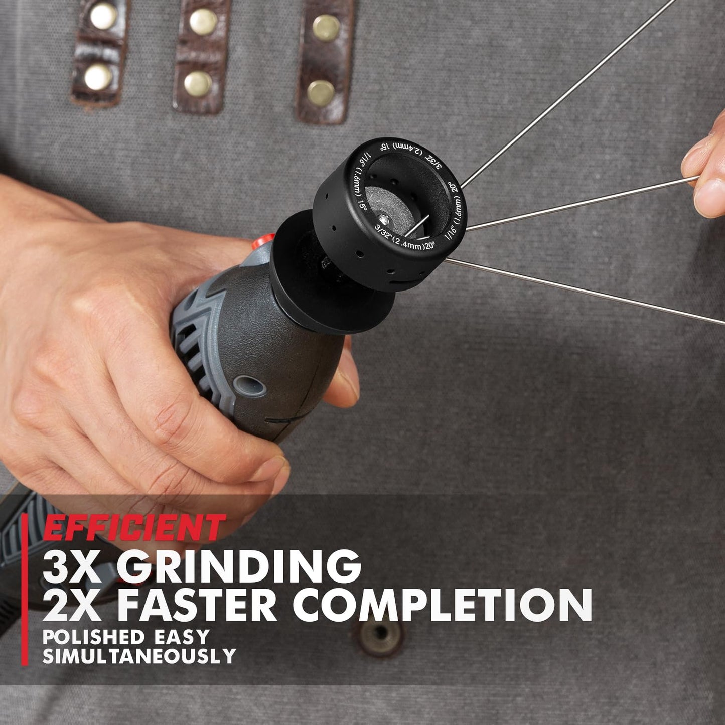 DIDUEMEN 12-Guides 4 Angles Tungsten Grinder -Tungsten Sharpener for TIG Welding with Flat Grinding Block, Cut-Off Slot, Multi-Angle & Offsets