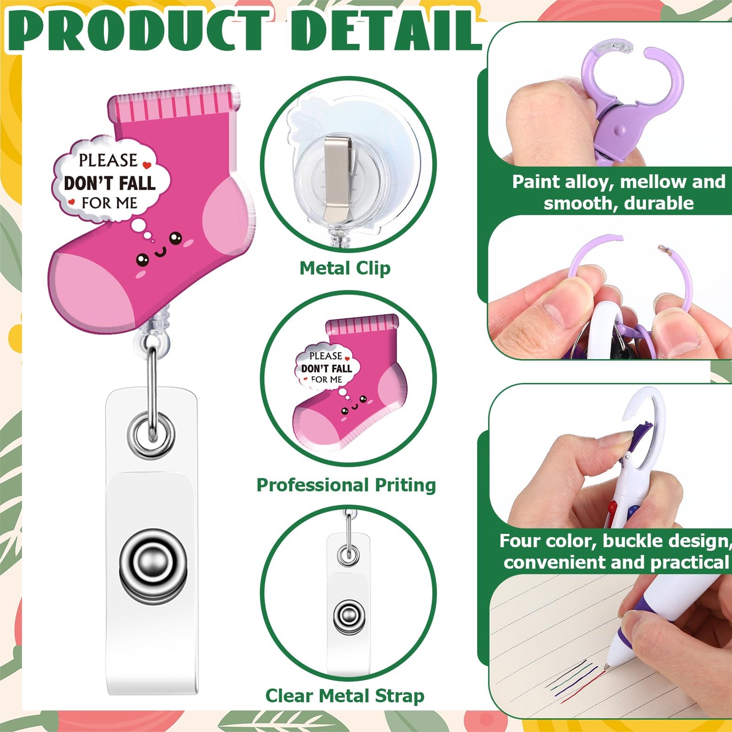 Landical 120 Pcs CNA Nursing Badge Reels Pens Set Include Permanent Tip Highlighters Marker Retractable Ballpoint Pen Keychain Clip for Medical Assistants Recognition Day Appreciation Gifts