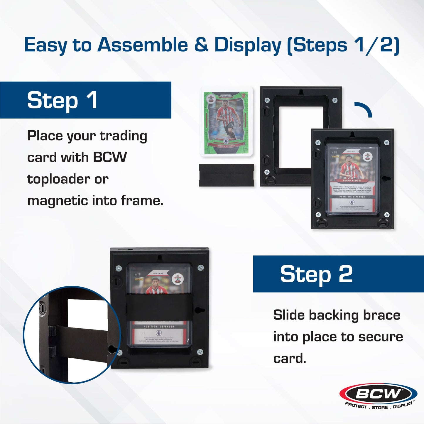 BCW Interlocking Card Frames - Black | Interlocking Frames Ideal for Collectibles, Trading Cards, and Memorabilia | Wall Display Frame (Standard Cards - 6 Pack)