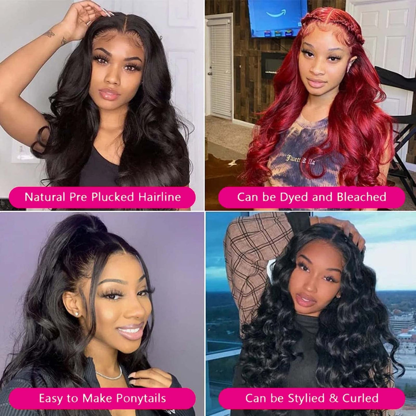 VTAOZI Body Wave Lace Front Wigs Human Hair Pre Plucked 13x4 Lace Frontal Wigs Human Hair for Black Women 180% Density Brazilian Glueless Wigs Human Hair 22 Inch