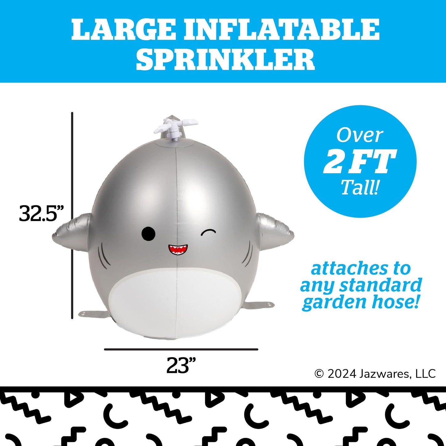BigMouth Squishmallows Gordon The Shark Sprinkler
