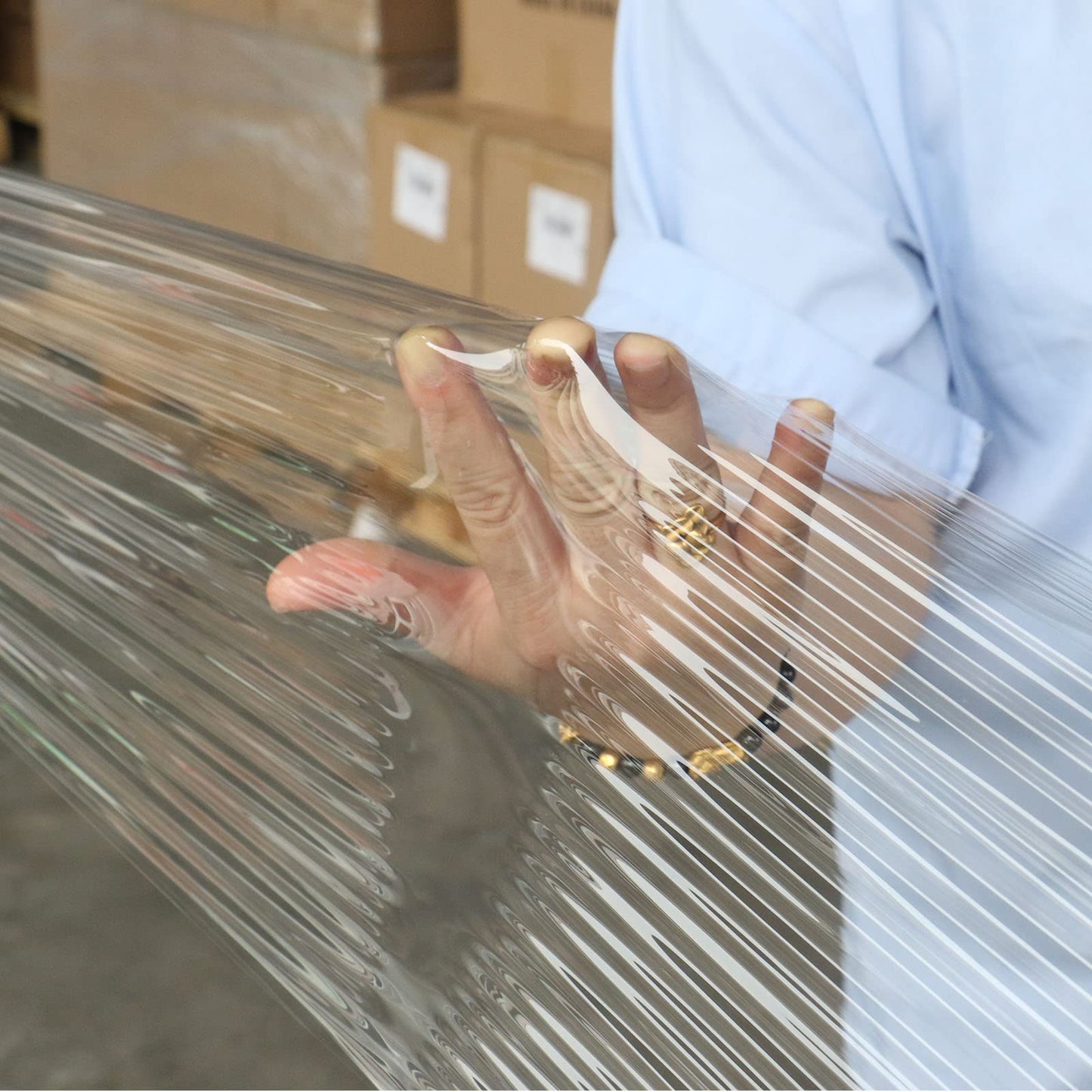 BOMEI PACK Stretch Wrap Rolls 10" x 1000 Ft 4 Pack - 80 Gauge Thick Stretch Film - Clear Plastic Wrap with Handles for Pallet Wrapping Shipping Moving