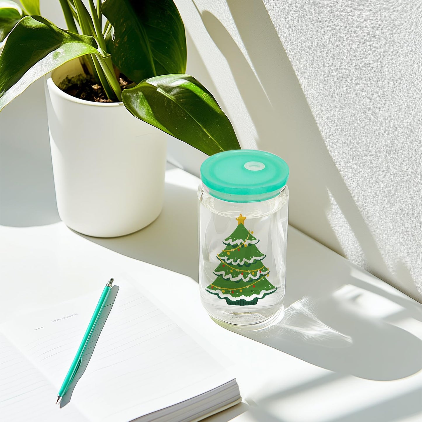 20 Pack Drinking Glass Cups with Acrylic Lids and Glass Straws 16oz Clear Glass Tumblers Can Shaped Iced Coffee Cups Drinking Glasses, Cute Glass Cups for Tea Beer Soda Smoothie Whiskey Gift