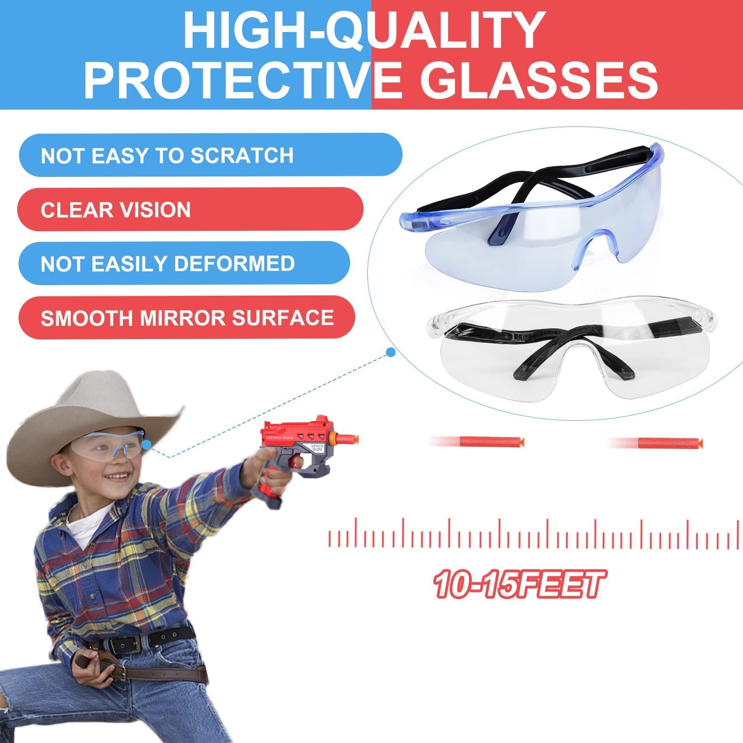 20 Pack Small Gun Set for Birthday Party Supplies with Mini Foam Blaster Fit for Nerf Guns Party,Gun Favors with Toy Gun for Kids 3-7,Bullet Holders,Foam Darts,Face Masks & Safety Glasses