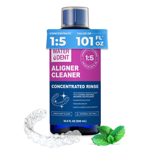 ALIGNER Cleaner Rinse | Concentrated | Clean INVISIALIGN, retainers, dentures, Mouth Guards | 2 Month Supply, (Pack of 1 = 101 fl.oz), Alcohol Free, Minty & Fresh. Made in USA - PACK OF 1