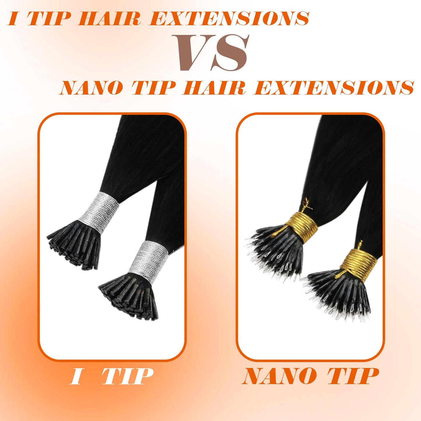 Sunny Hair Black I Tip Hair Extensions Human Hair 28inch I Tips Extensions Jet Black Itips Human Hair Extensions Heat-Stylable I Tip Extensions Straight Itips Invisible Bead Hair extensions 50g 50s
