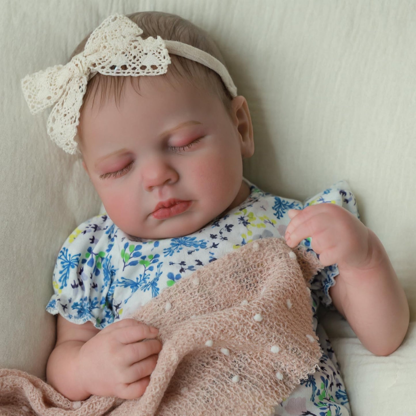 SCOM Lifelike Reborn Baby Dolls Loulou - 20 Cute Realistic Silicone Baby Girl, Weighted Full Vinyl Body Newborn Doll with Accessories for Ages 3+ | Premium Gift