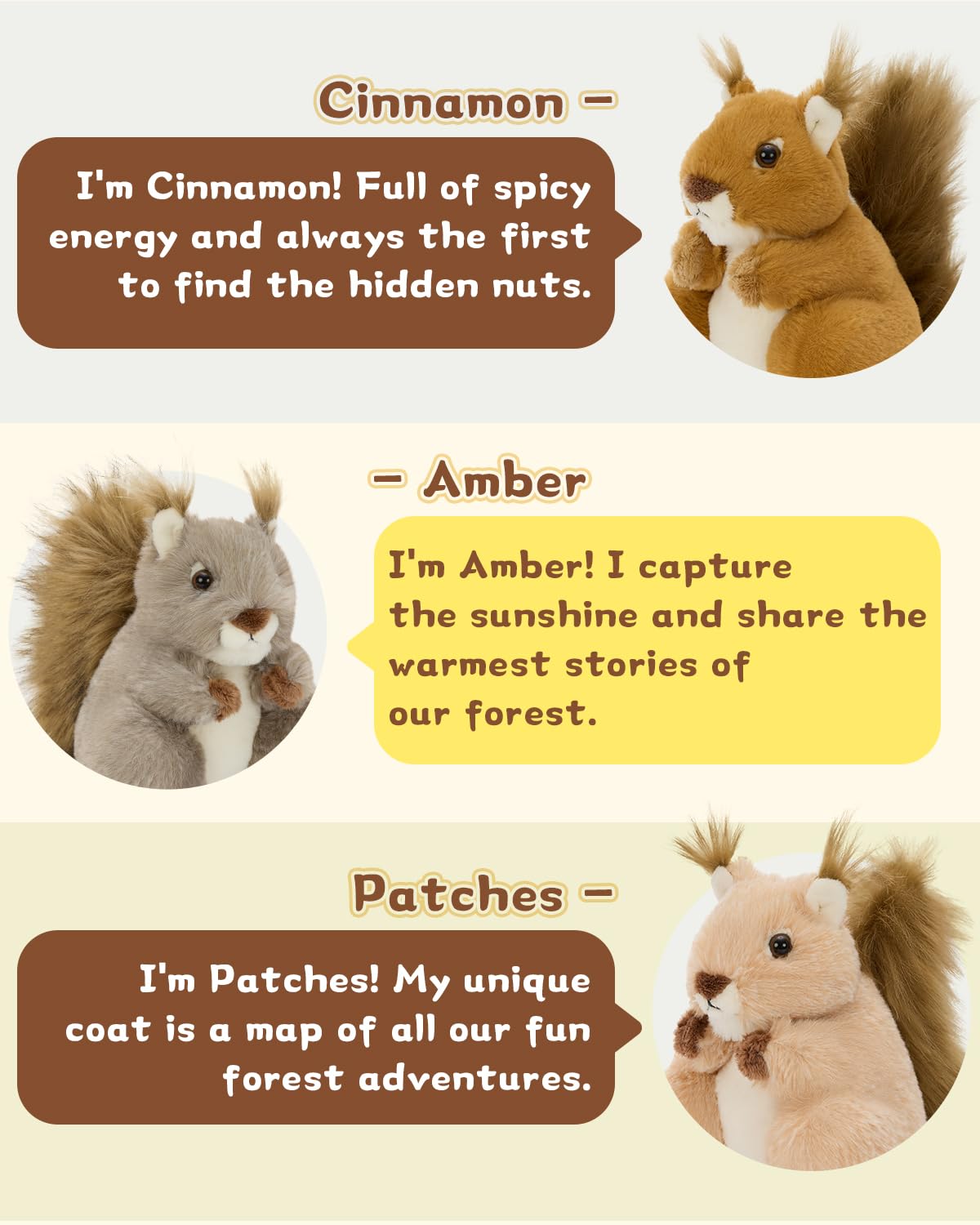 MaoGoLan 6Pcs Squirrel Stuffed Animal