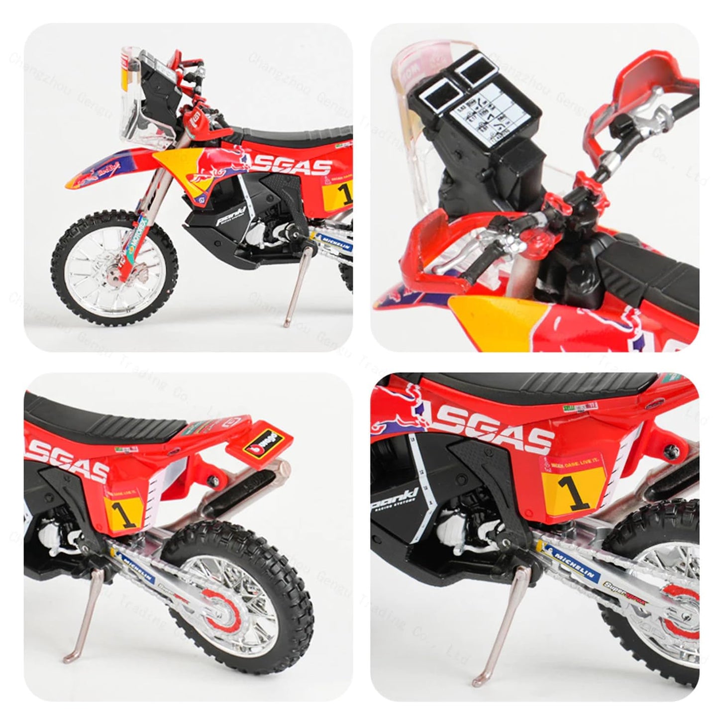 RACE MODEL 1/18 Scale - GASGAS RX540F Rally Dakar Motorcycle Moto - #1 Daniel Sanders