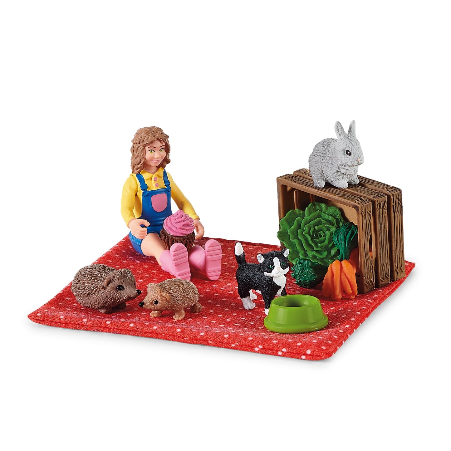 Schleich Farm World Little Pets Pen and Picnic Playset - Tiny Pets Farm Friends with Girl, Pet Shelter, Pen, Toys, Food and Accessories, Miniature Animals, 26-Piece Kids Toy for Boys and Girls