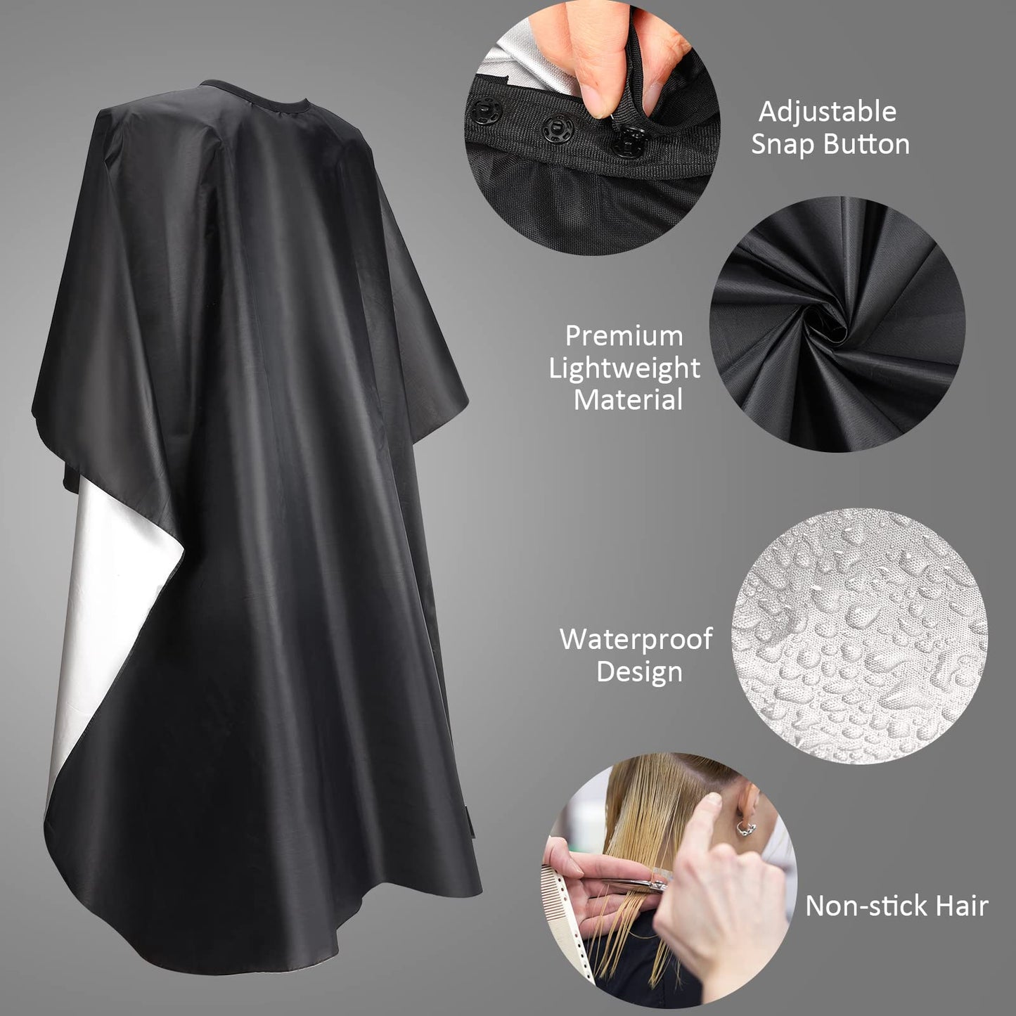 Foaincore 20 Pack Professional Hair Cutting Salon Nylon Cape Barber Styling Cape with Snap Closure Hair Capes (59 x 51 Inches)