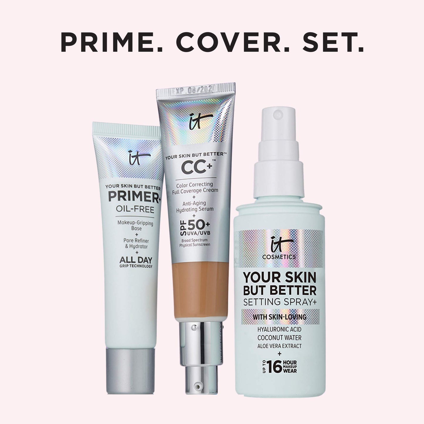 IT Cosmetics Your Skin But Better Makeup Primer+ - Extends Makeup Wear, Hydrates Skin, Refines the Look of Pores - With Glycerin, Bark Extract & Ginger Root Extract - Oil-Free Formula - 1 fl oz