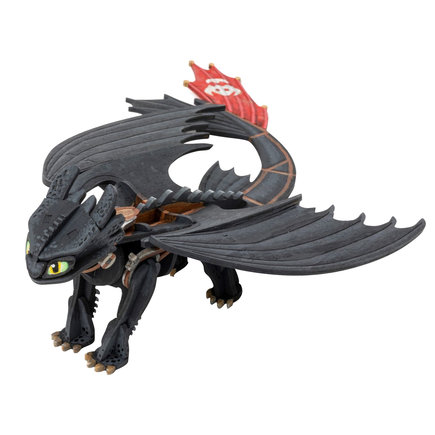 DreamWorks How to Train Your Dragon: Hidden World Toothless Book and 3D Wood Model Figure Kit - Build, Paint and Collect Your Own Wooden Toy Model - for Kids and Adults, 8+ - 7"