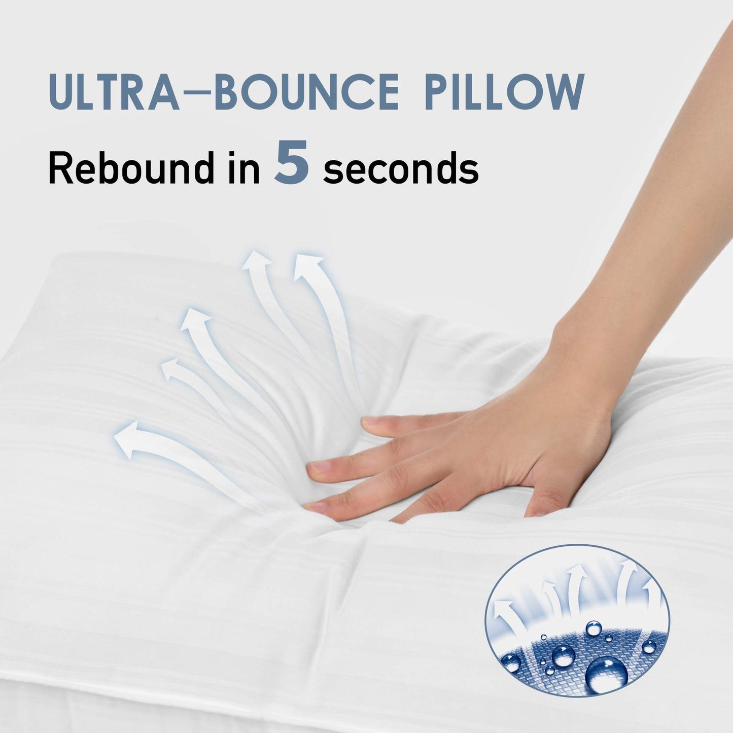 downluxe Down Alternative Pillows King Size Set of 2 - Hotel Collection Soft Bed Pillows for Sleeping, Perfect for Side, Back and Stomach Sleepers, 20 X 36