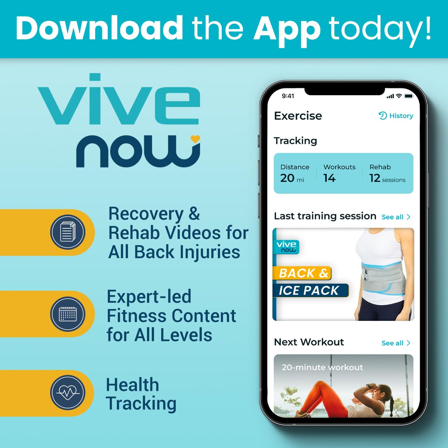 Vive Wearable Ice Packs for Back Pain - Back Brace with Ice Pack - Ice Belt for Lower Back Pain - Gel Ice Pack Back for Sciatica Relief Men, Women - Compression Hot Cold Therapy for Injuries Reusable