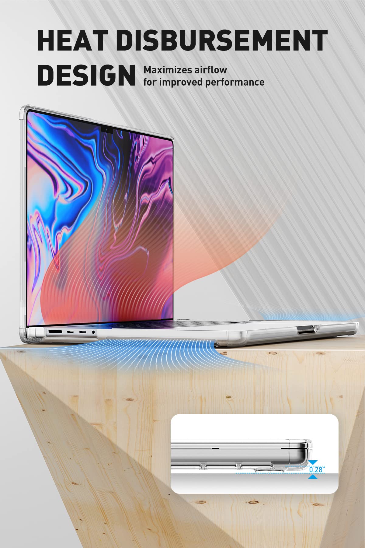 SUPCASE for MacBook Pro 16 Inch Case 2021-2024 Release (Unicorn Beetle Clear), M4/M3/M2/M1 Pro/Max Chip [Anti-Scratch] Slim Clear Cover Accessories for MacBook Pro 16'' with Touch ID, Clear