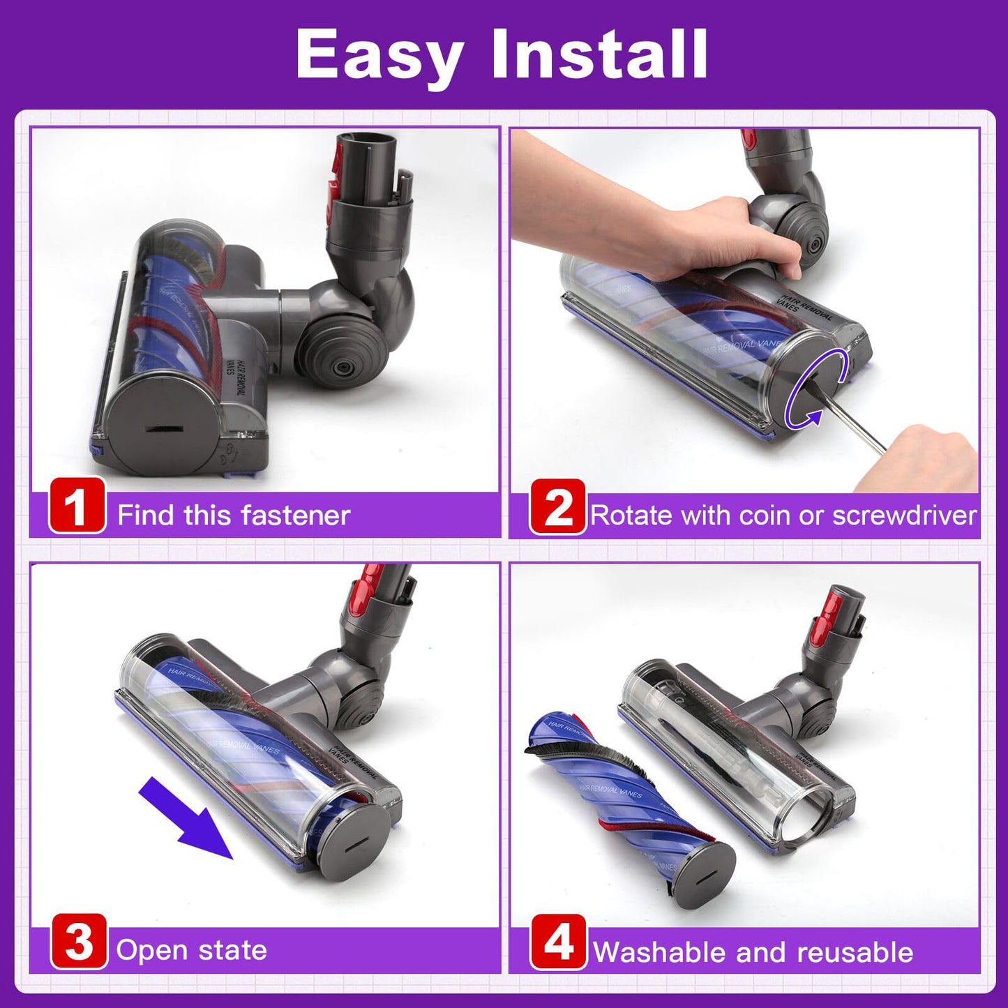 Lemige V8 V11 Vacuum Head Replacement for Dyson V7 V8 V11 V15 Animal V10 Cyclone Cordless Vacuum Cleaner, Upgrade Quick Release Motor-Head Brush Roller