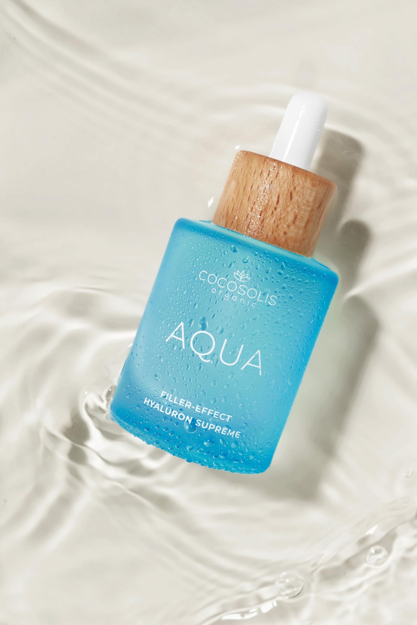 COCOSOLIS AQUA Filler-Effect Hyaluron Supreme facial serum with 8 types of hyaluronic acid and Aquaxyl™, vegan anti-age day care with ultra hydration