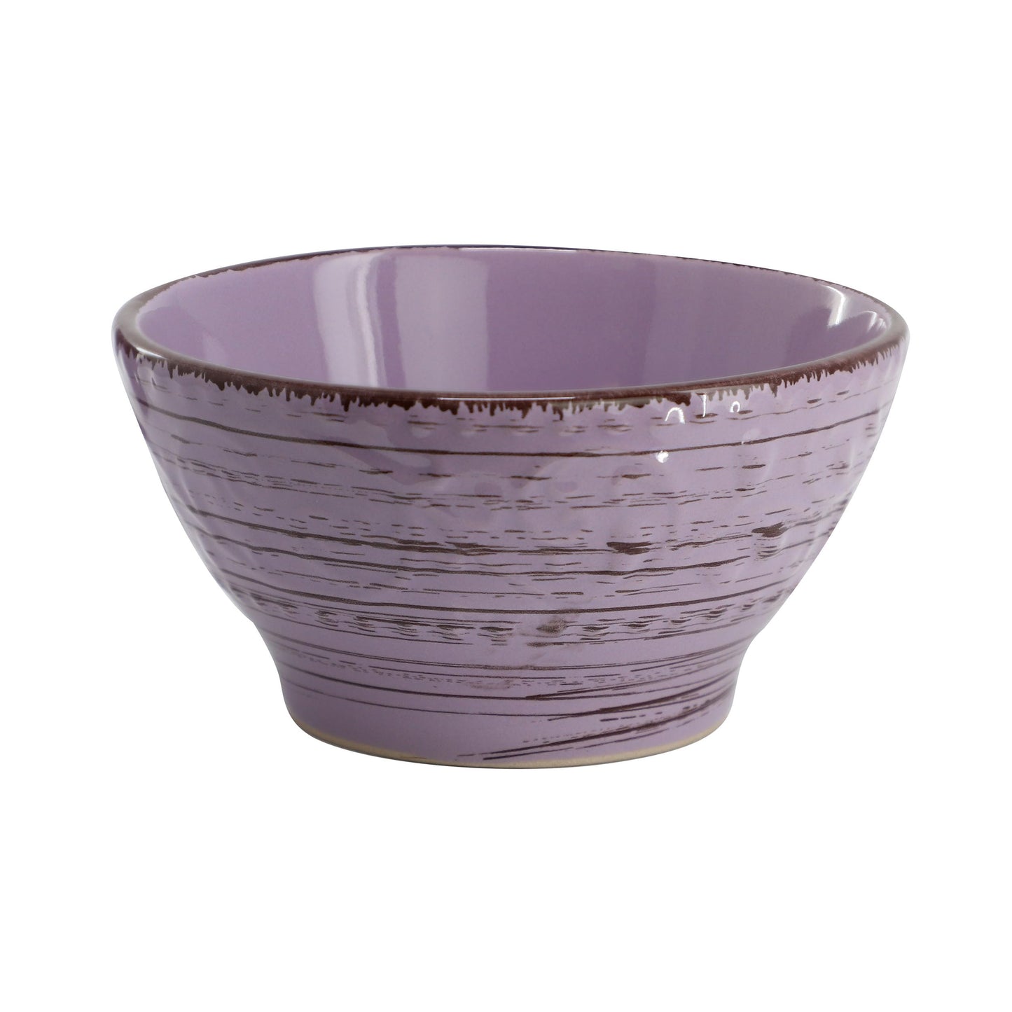 Elama Malibu Mica 16-Piece Stoneware Embossed Pattern Reactive Glaze Purple Dinnerware Set, Tableware, Serveware Set (Mica Purple)