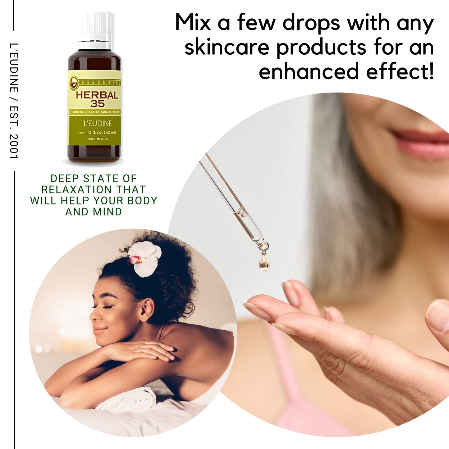 L’EUDINE Herbal 35 Essential Oil – Pack of 3 – 1fl oz Aromatherapy Oils – Eucalyptus and Mint Oil – Promotes Optimal Blood Circulation – Soothing and Calming Effect