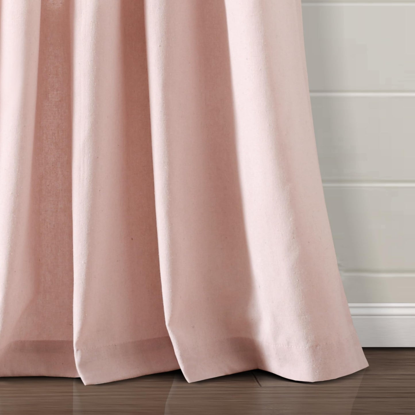 Lush Decor Boho Pom Pom Tassel Linen Textured Window Curtain Panel, Single 52" W x 84" L Blush -