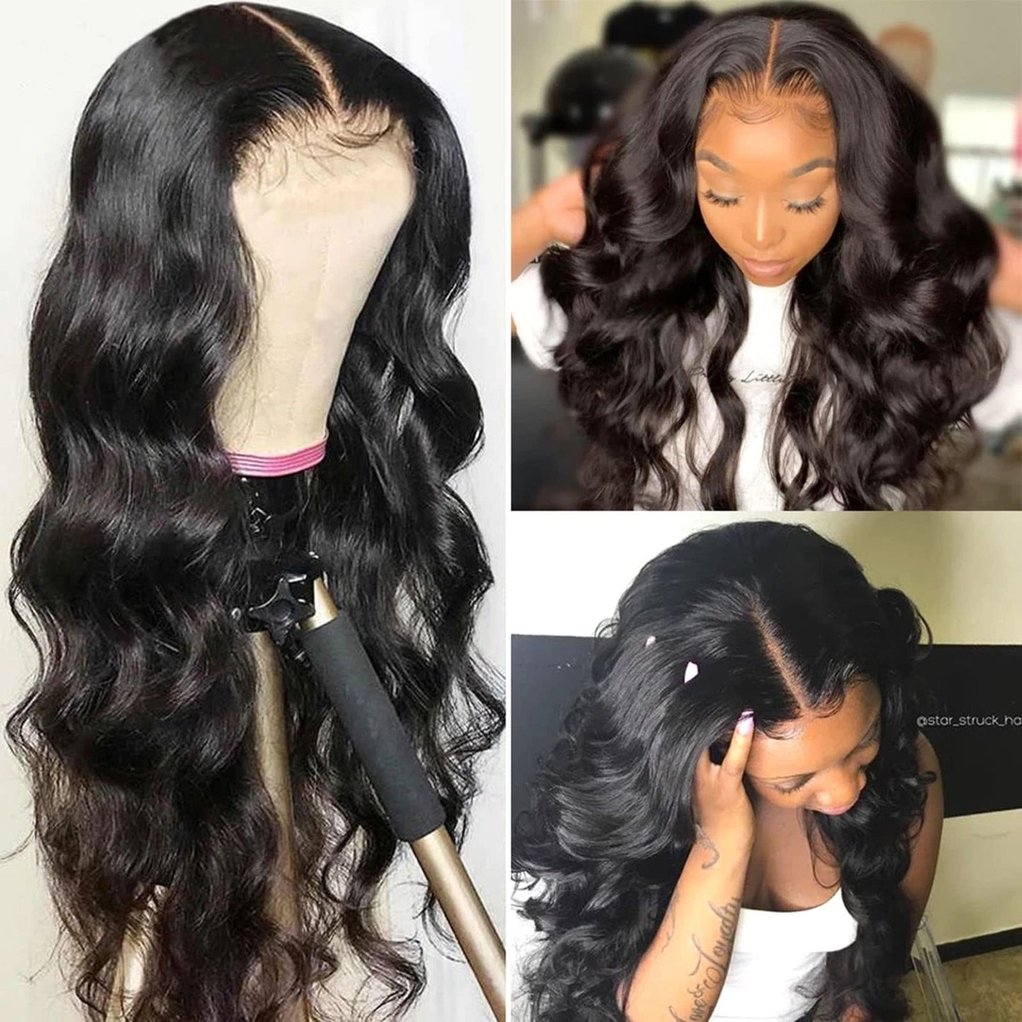 VTAOZI Body Wave Lace Front Wigs Human Hair Pre Plucked 13x4 Lace Frontal Wigs Human Hair for Black Women 180% Density Brazilian Glueless Wigs Human Hair 22 Inch