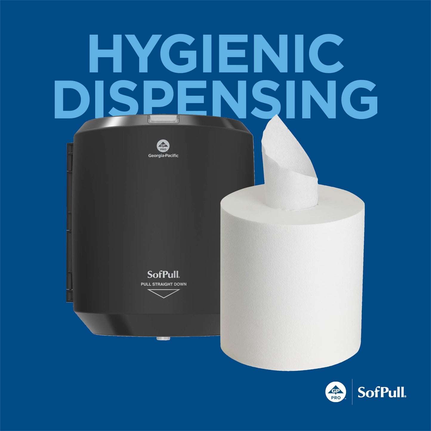 Georgia-Pacific SofPull Centerpull Paper Towel Dispenser Trial Kit by PRO, 58206, 1 Translucent Smoke Regular Paper Towel Dispenser, 58204 and 1 Regular Centerpull Premium Paper Towel Refill, 28124