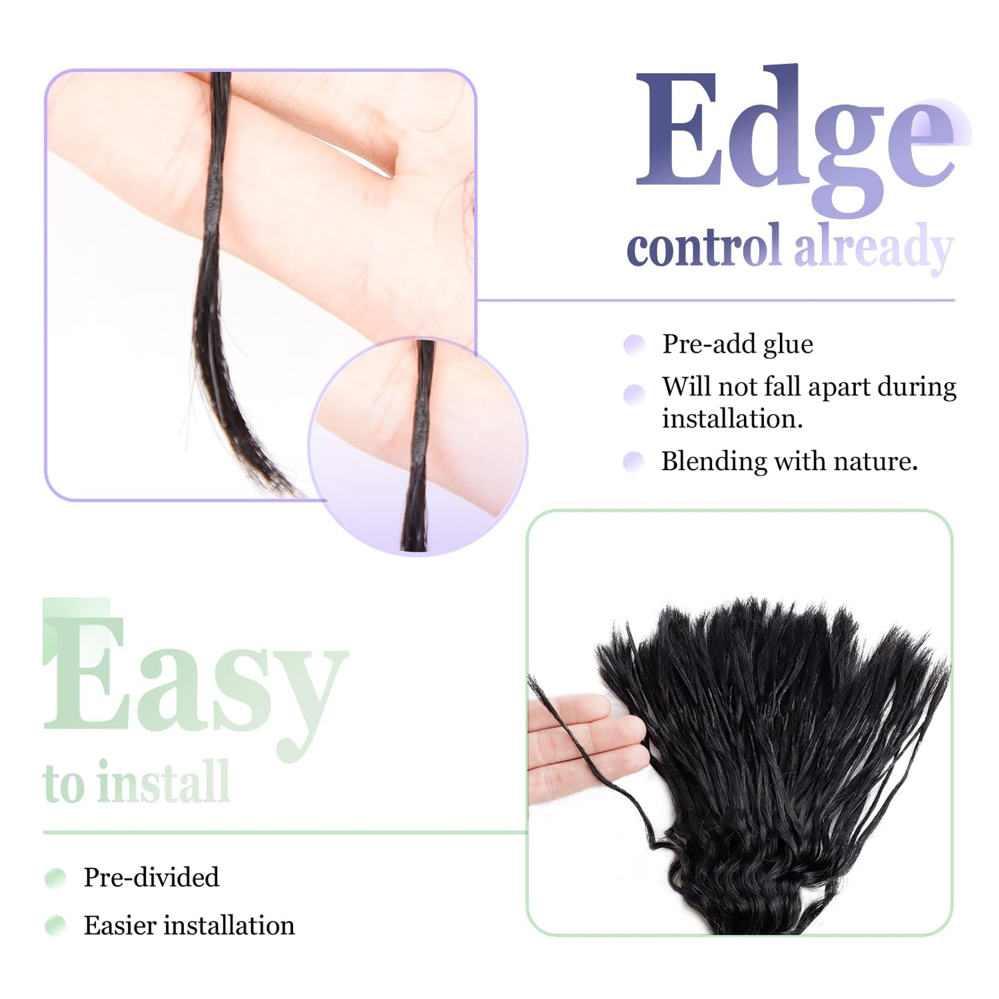 Pre-Divided Human Braiding Hair for Boho Braids Water Deep Wave Human Hair Bulk for Braiding Curly Human Hair for Boho Locs Boho Crochet Braids Human Hair Extensions (1B, 20"-320Strands)