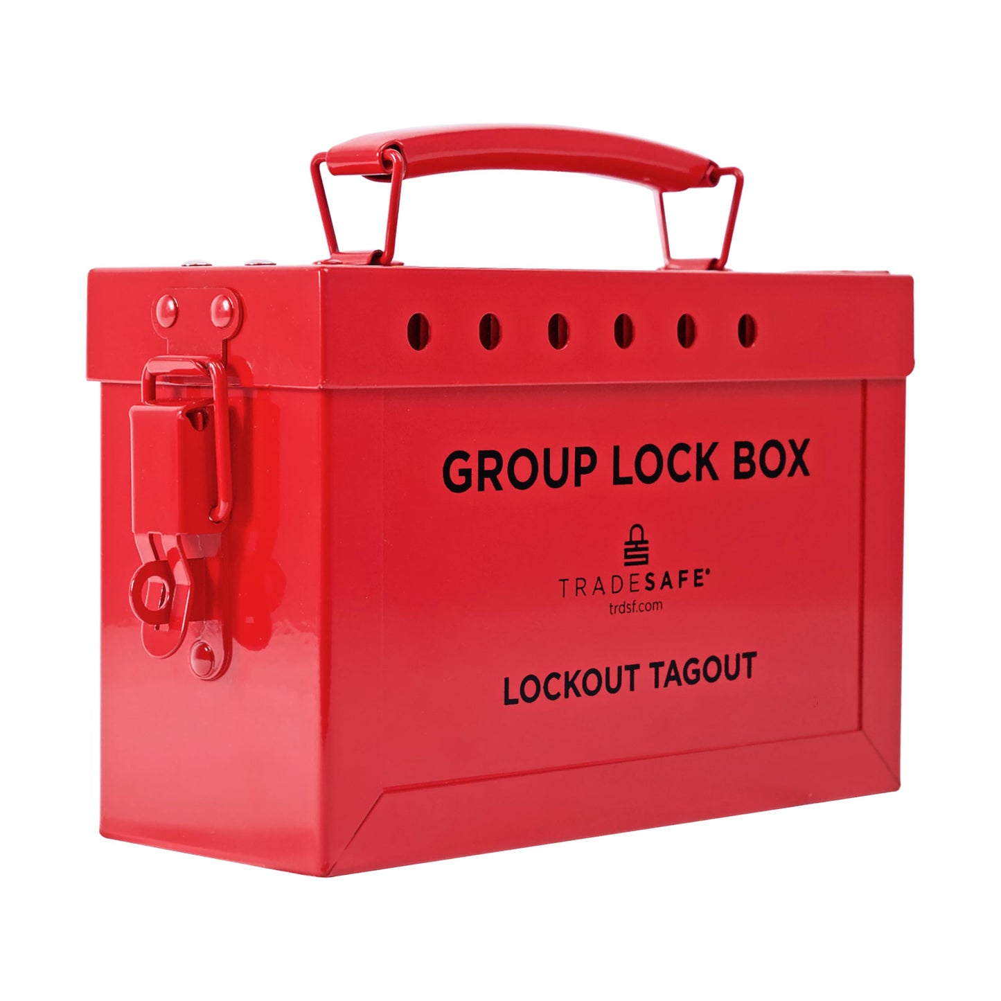 TRADESAFE Lockout Tagout Group Lock Box - Premium Loto Group Box, 18 Gauge Steel Lockout Box, Red Lock Box for OSHA Compliant Group Loto Procedures