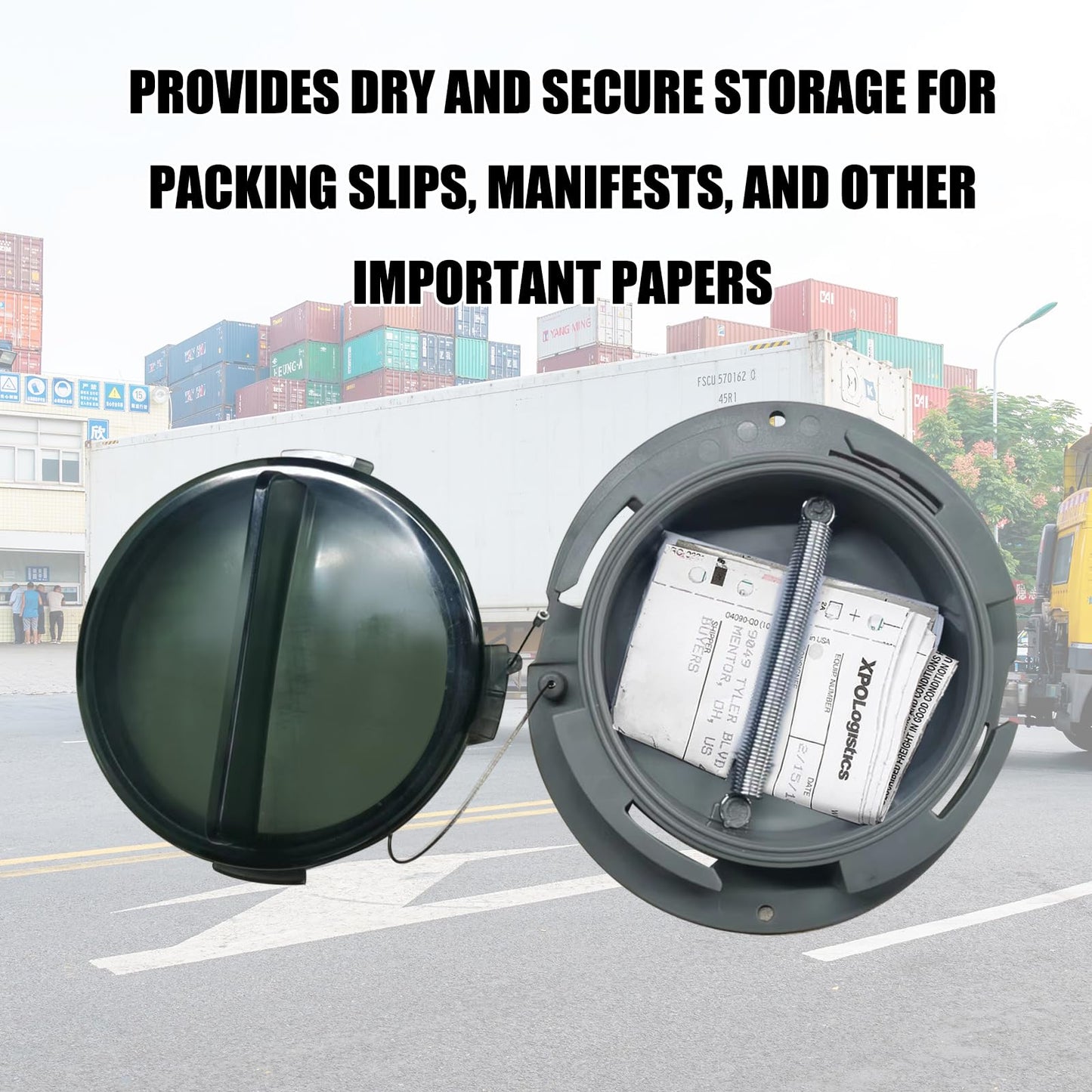 Cabtherlyn Truck and Trailer Twist Lock Document Holder with Wire Attached Cover, ABS Plastic Document Holder Kit (Opaque Gray) (8 PACK)