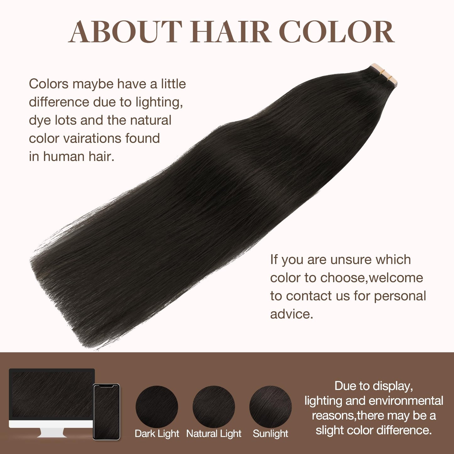 GOO GOO 20inch Dark Brown Remy Human Hair Extensions Silky Straight Tape in Natural Hair Extensions 50g 20pcs