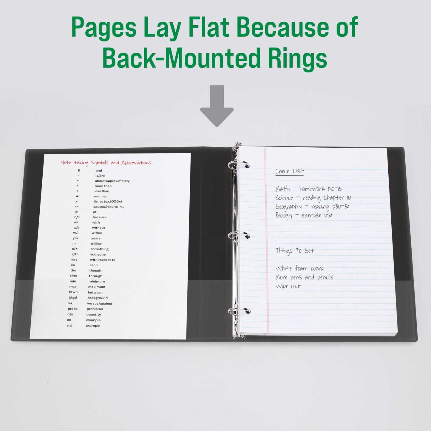 Office Essentials Economy View 3 Ring Binders, 1.5" Round Rings, 2.1" Spine, 275-Sheet Capacity, Black Binders (12-Pack of 03427)