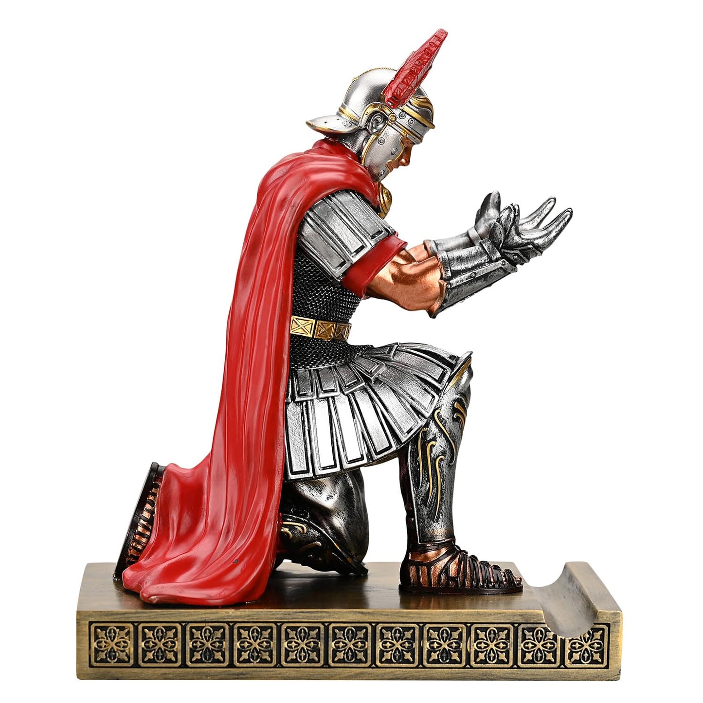 HDMbigmi Centurion Cloak Warrior Knight Pen Holder Mobile Phone Stand Desk Organizers and Accessories as Gift for Office and Home (Silver)
