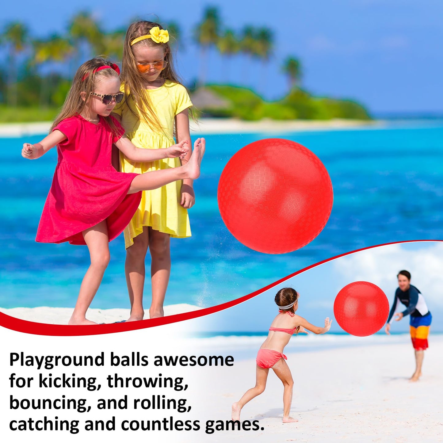 Yunsailing 5 Pack 18 Inch Big Bouncy Balls Giant Inflatable Playground Balls with Hand Air Pump for Outdoor Indoor Activity Beach Park Backyard Game Supplies