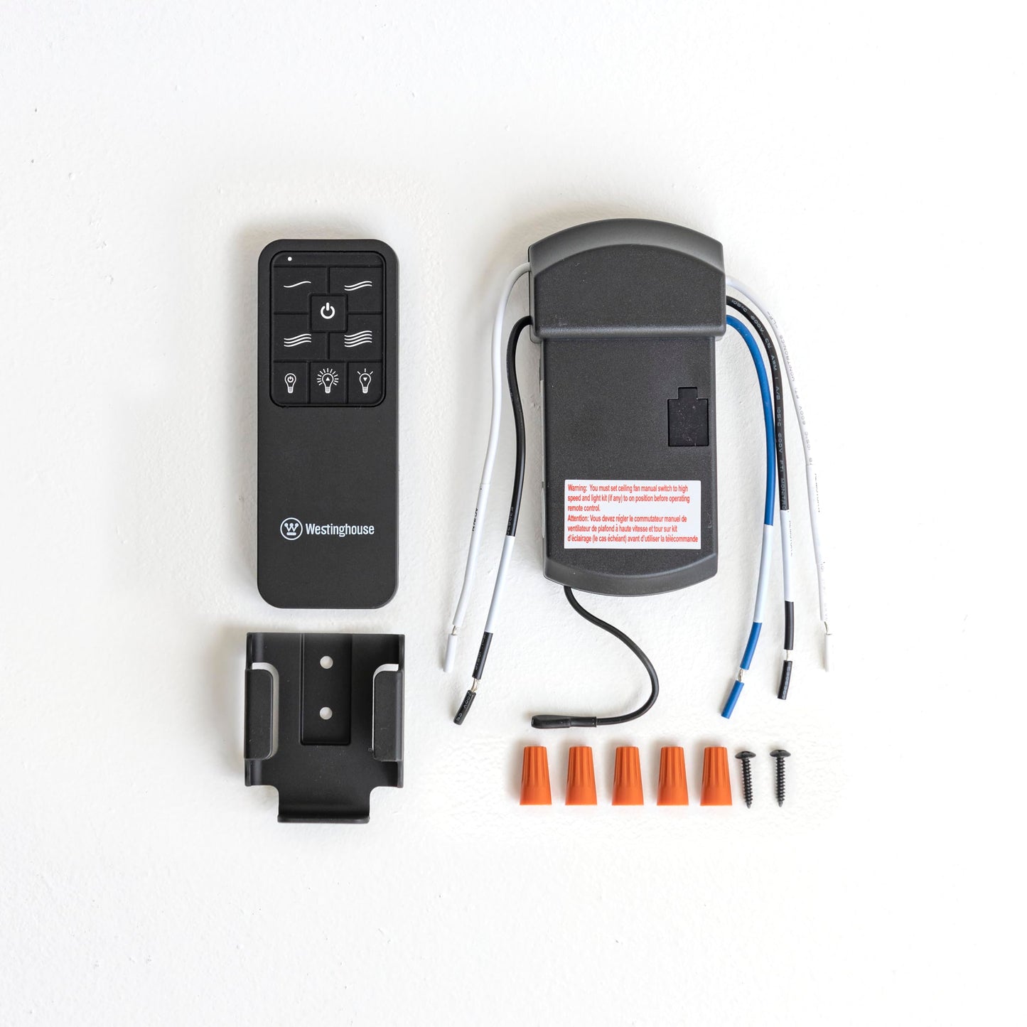 Westinghouse 7787900 Four Speed Black Ceiling Fan Remote Control with Backlit Buttons