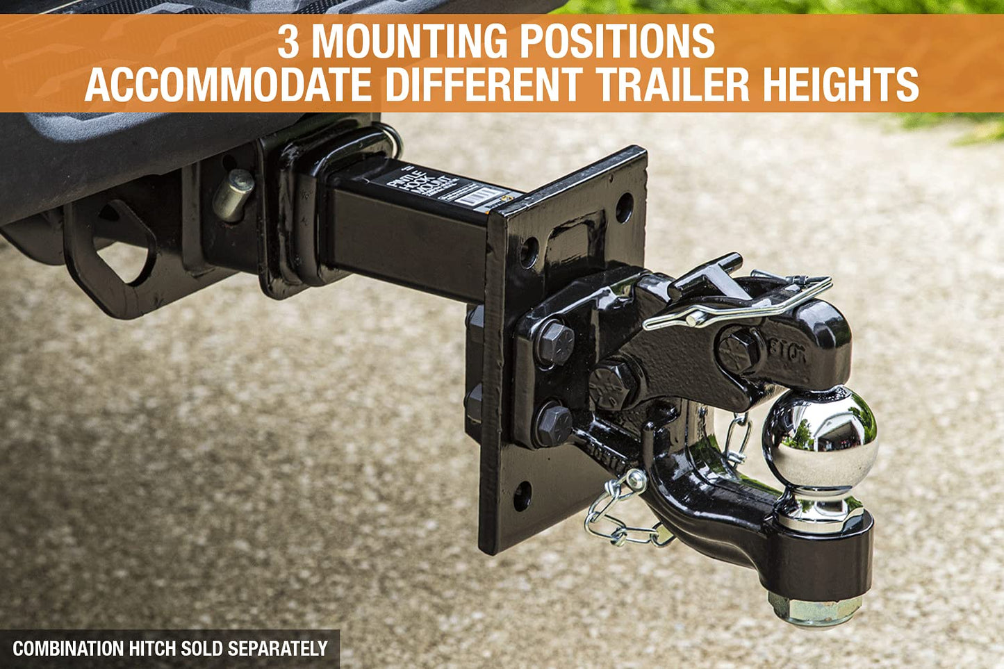 Buyers Products PM107 Pintle Hook Mount, 3 Position Adjustable Trailer Hitch Receiver for 2 Inch Trucks, 13,000 lb MGTW, Heavy-Duty Tow Hitch, 2,600 MVL Rated