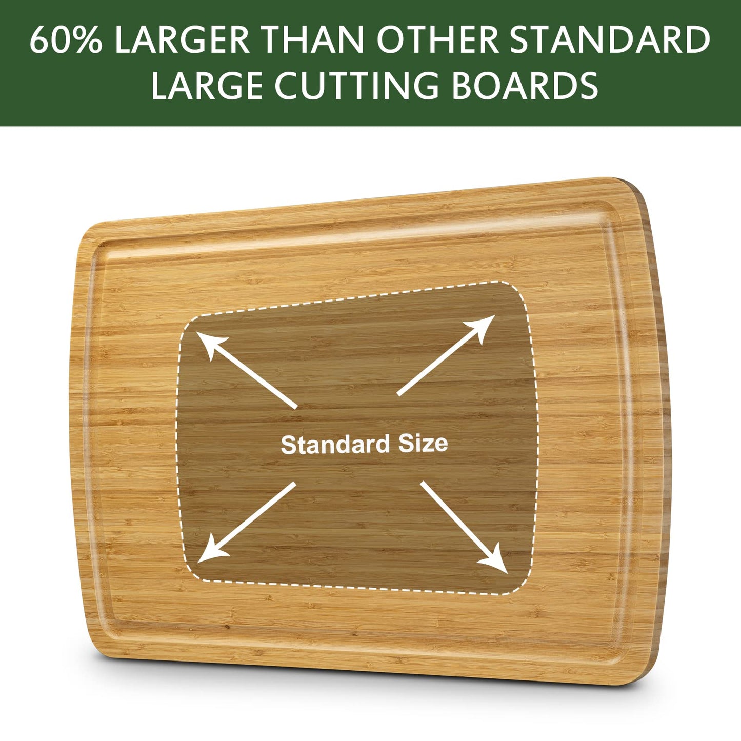 30 Inch Extra Large Bamboo Cutting Board for Kitchen, Wooden Stove Top Cover Noodle Board, Meat Cutting Board for BBQ with Juice Groove, Over the Sink Cutting Board
