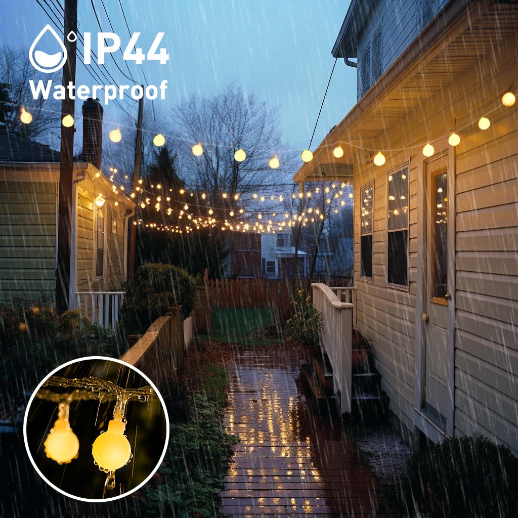 147ft Globe String Lights Outdoor Waterproof, 300 LED Indoor Christmas Lights Plug in with Remote, Hanging Fairy Light for Bedroom Holiday Party Patio Garden Christmas Decorations, Warm White
