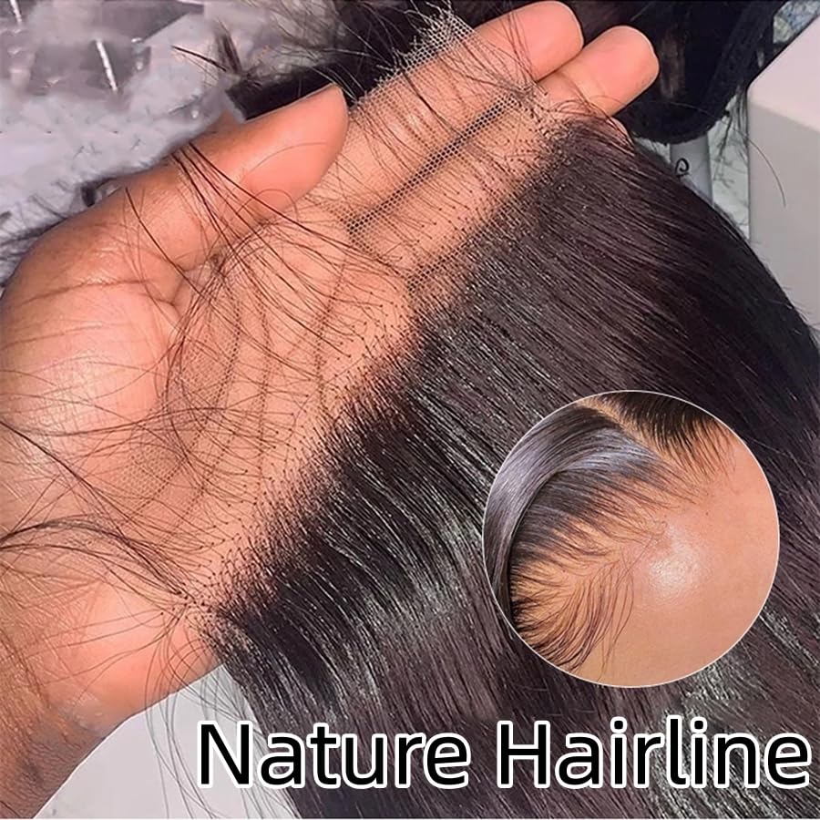 Savasana 5x5 HD Lace Closure Only Straight 0.10 mm Ultra Thin Undetectable Lace Pre Plucked with Baby Hair Natural Black Color 100% Brazilian Virgin Human Hair 20 Inch