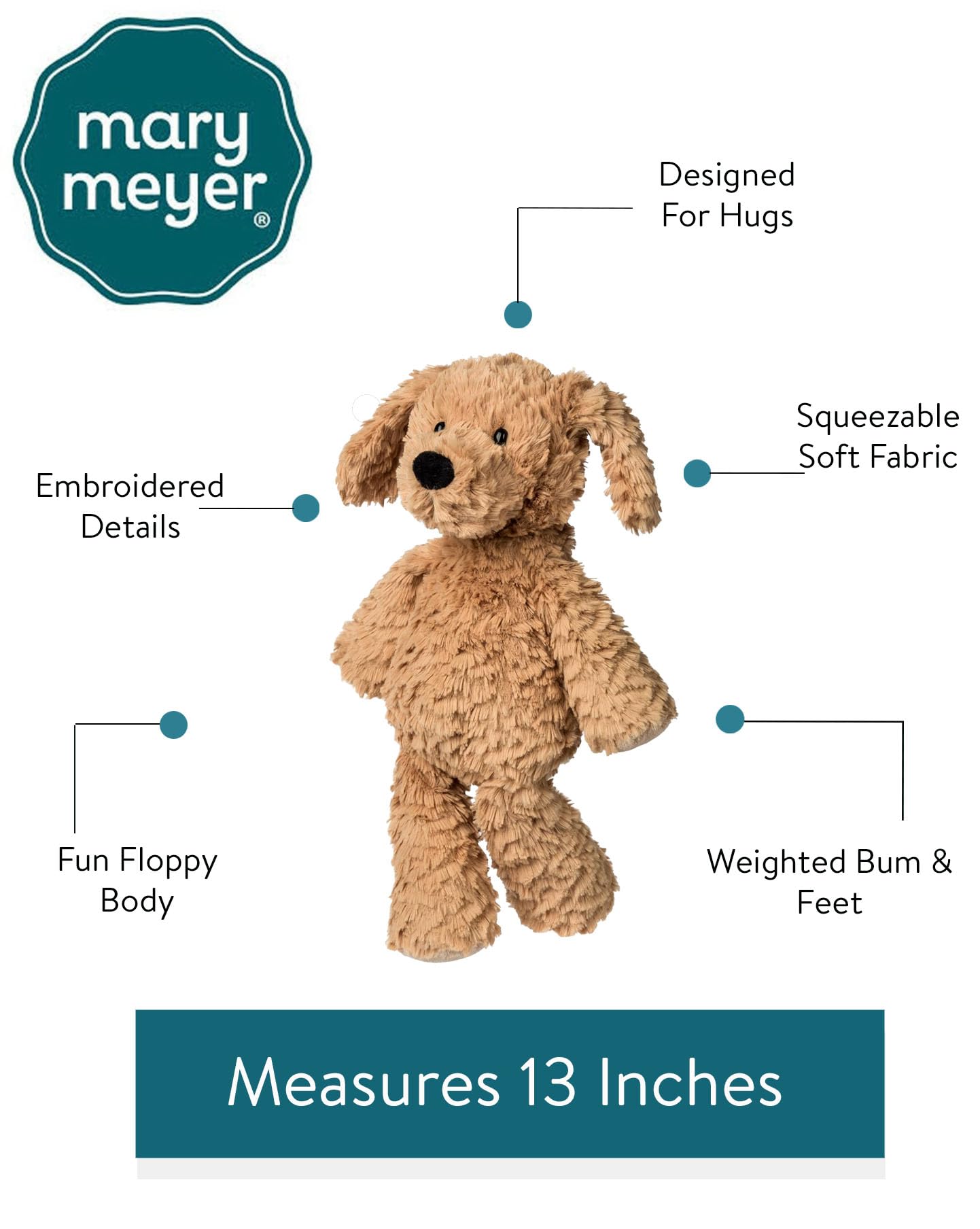 Mary Meyer Stuffed Animal Marshmallow Zoo Plush Soft Toy, 13-Inches, Max Puppy