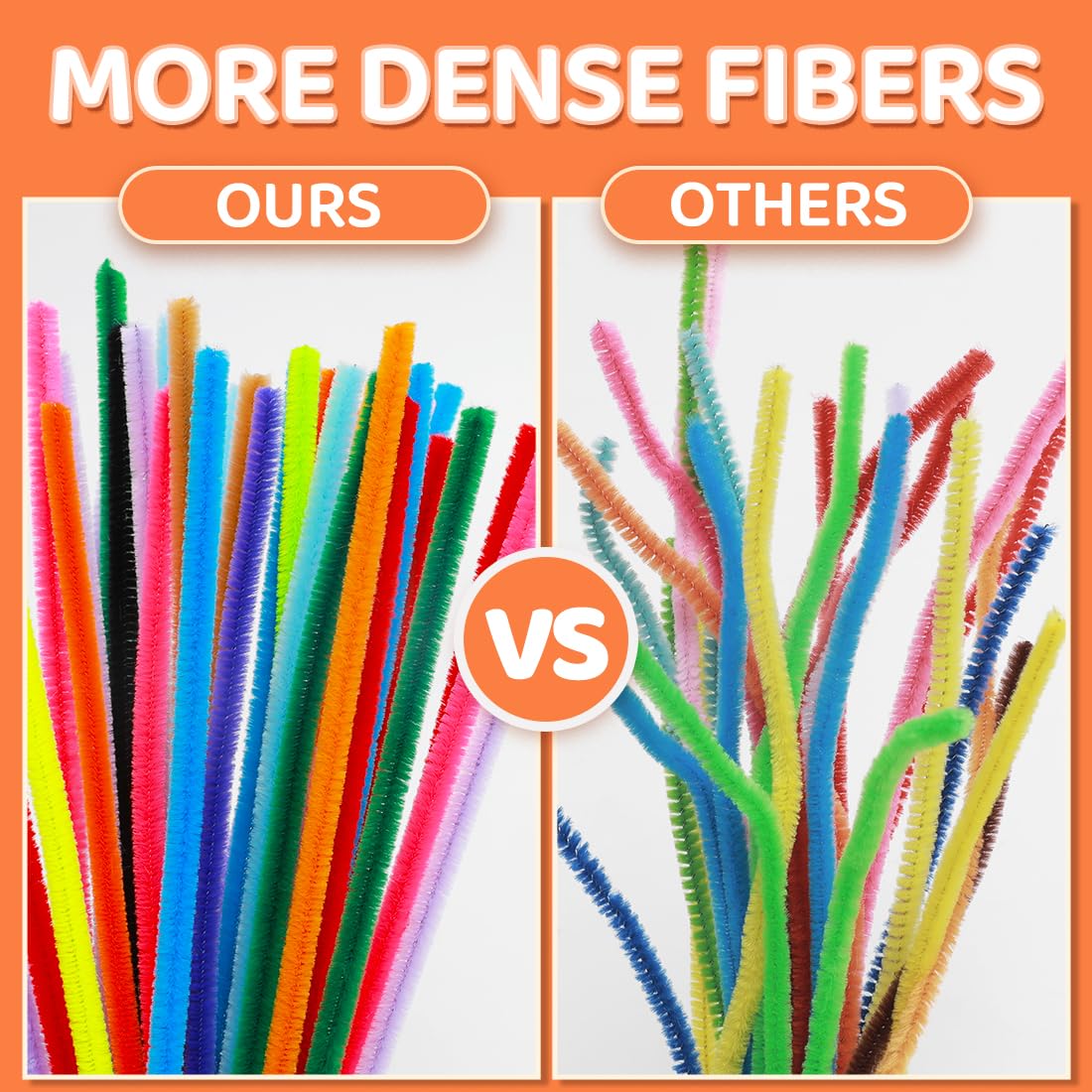 GAGANIU 1000pcs Pipe Cleaners, Pipe Cleaners for Crafts, Craft Supplies Multicolor Chenille Stems for Art&Craft Christmas DIY Projects(Orange)
