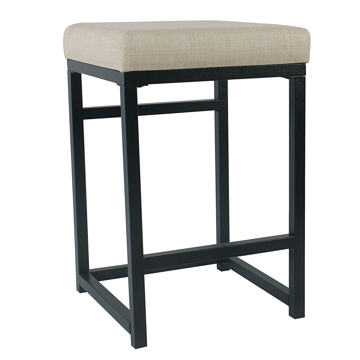 Homepop Home Decor | Modern 24-Inch Counter Stool | Backless Metal Frame Bar Stools Counter Height | Decorative Home Furniture, Natural