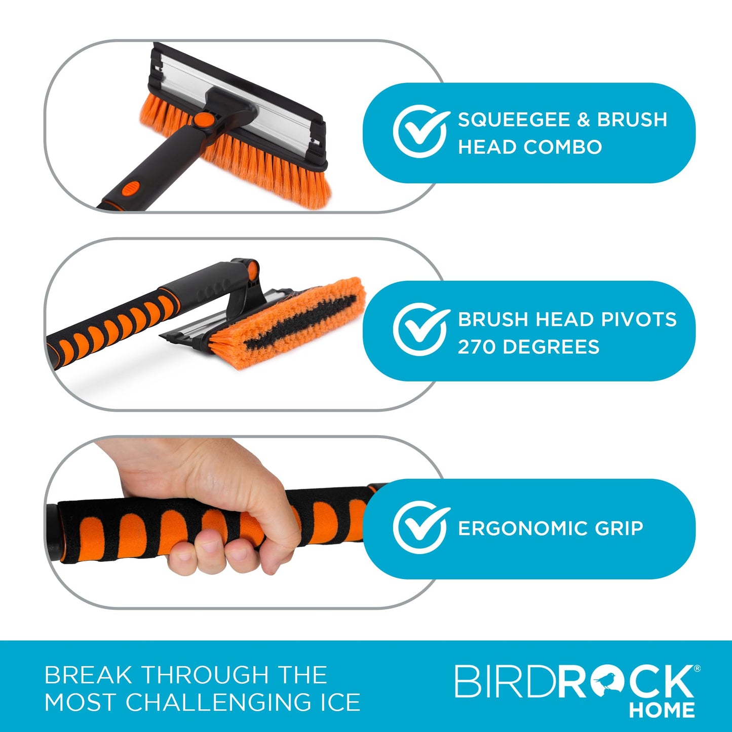 ‎Snow MOOver 39" Extendable Snow Brush with Squeegee & Ice Scraper | Foam Grip | Auto Snow Brush | Auto Ice Scraper | Car Truck SUV