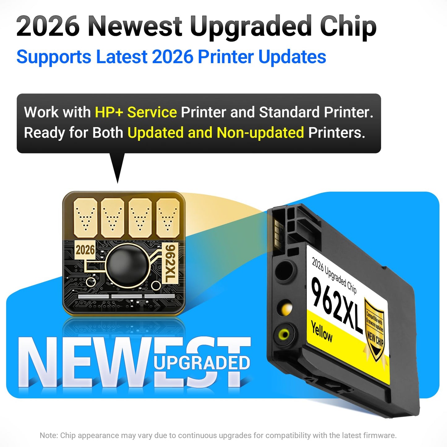 JamesPro Upgraded Chip 962XL Ink Cartridges Combo Pack Replacement for HP 962 Ink Cartridges Compatible with HP OfficeJet 9015e 9010 9015 9025e Printer, Work with HP+ Service, Supports Printer Updates