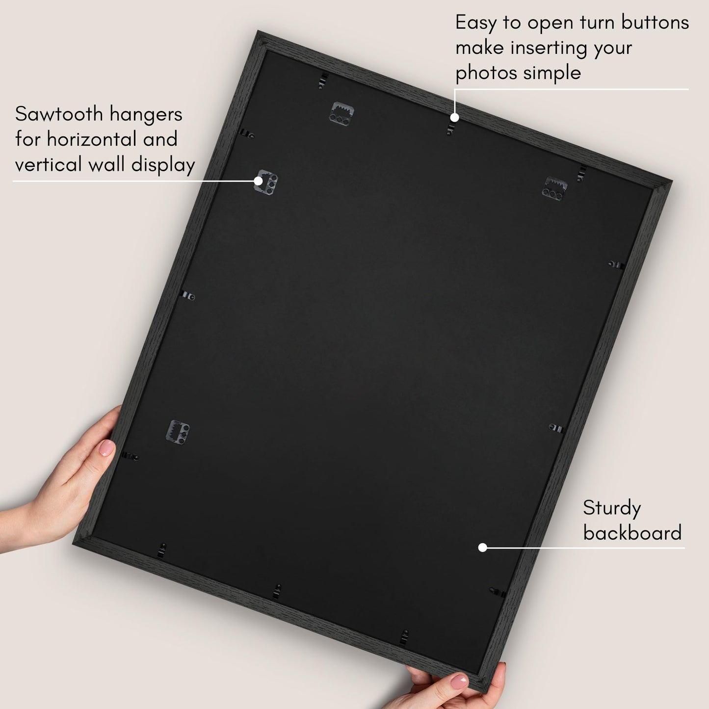 Americanflat 22x28 Poster Frame - Black Engineered Wood with Polished Plexiglass - Matted to 18x24 Photo Size - Hudson Collection - Wide Picture Frame for Wall Display - Black