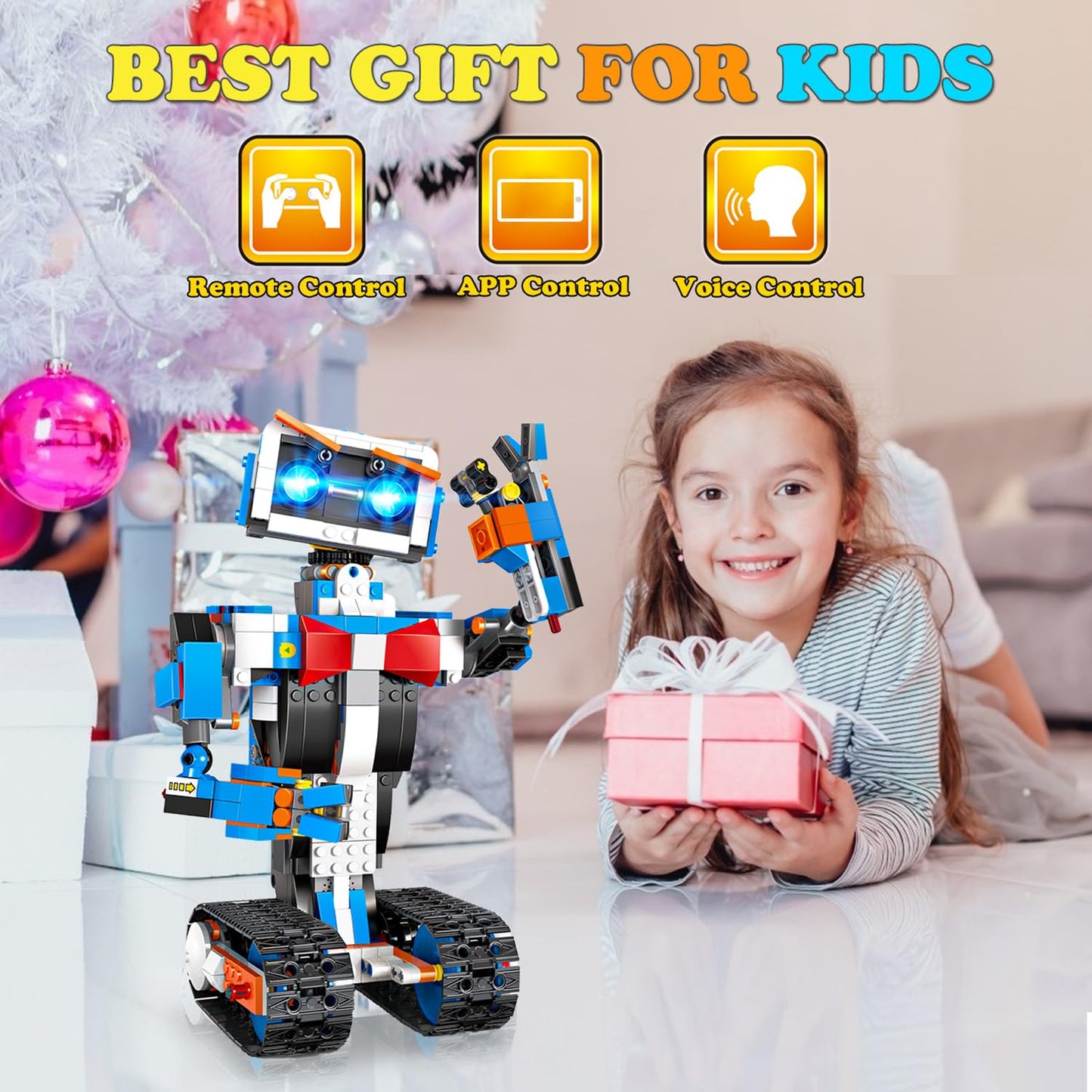 OKK Robot Building Toys for Boys, STEM Projects for Kids Ages 8-12, Remote & APP Controlled Engineering Learning Educational Coding DIY Building Kit Rechargeable Robot Toy Gifts for Girls (635 Pieces)